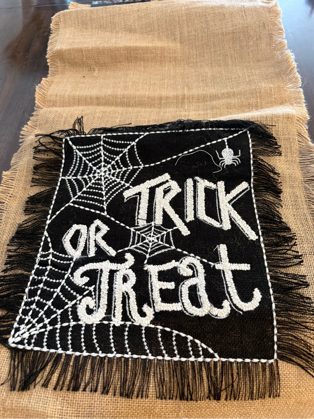 Trick or Treat Black & White Halloween Accent Runner